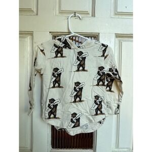 Kate Quinn Kids Cream California Bear Print Long Sleeve Hoodie Size 18-24 Months